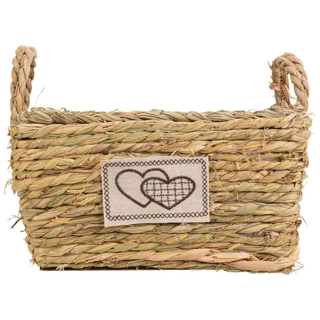 Cesto in corda intrecciata marrone 27x27x14h