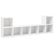 Set di mobili per TV multimediale mensola per TV credenza mobile TV per sala da pranzo soggiorno camera da letto 4 pezzi 72 x 35 x 36,5 cm legno ingegnerizzato bianco 02_0028713