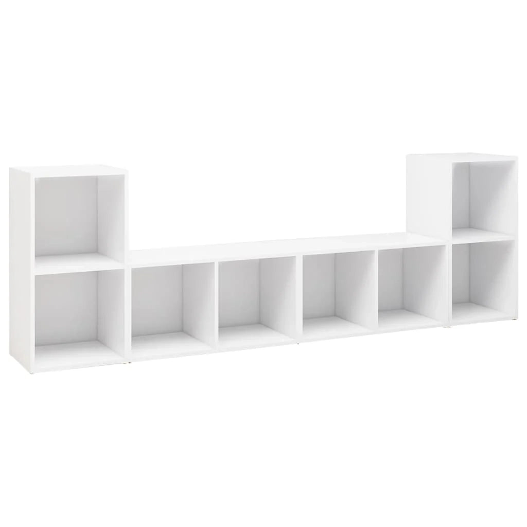 Set di mobili per TV multimediale mensola per TV credenza mobile TV per sala da pranzo soggiorno camera da letto 4 pezzi 72 x 35 x 36,5 cm legno ingegnerizzato bianco 02_0028713