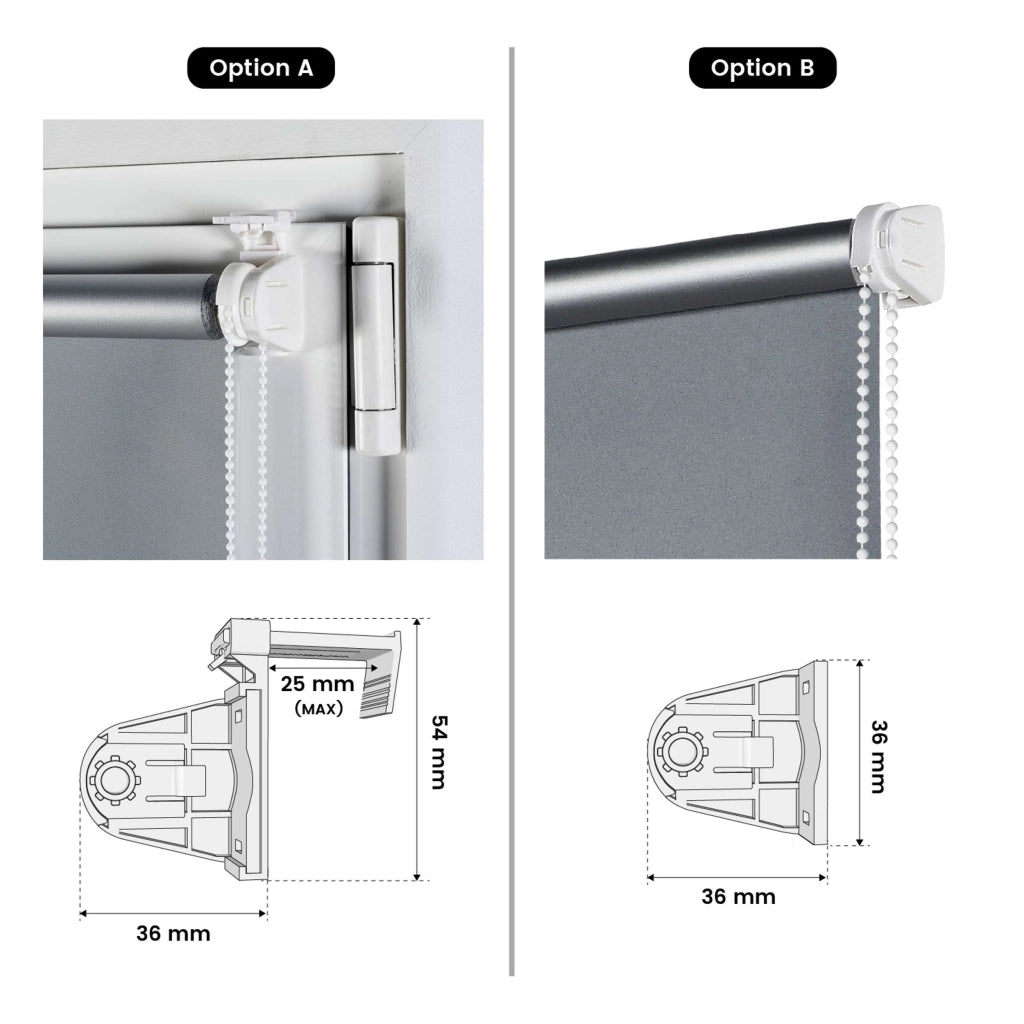 Tenda a Rullo Oscurante installazione senza foratura EasyFix Argento 90x180 cm