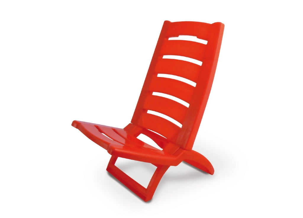 Sedia Camping Spiaggia Pieghevole Spiaggina Portatile Plastica Mod. Linosa - Linosa - Rosso