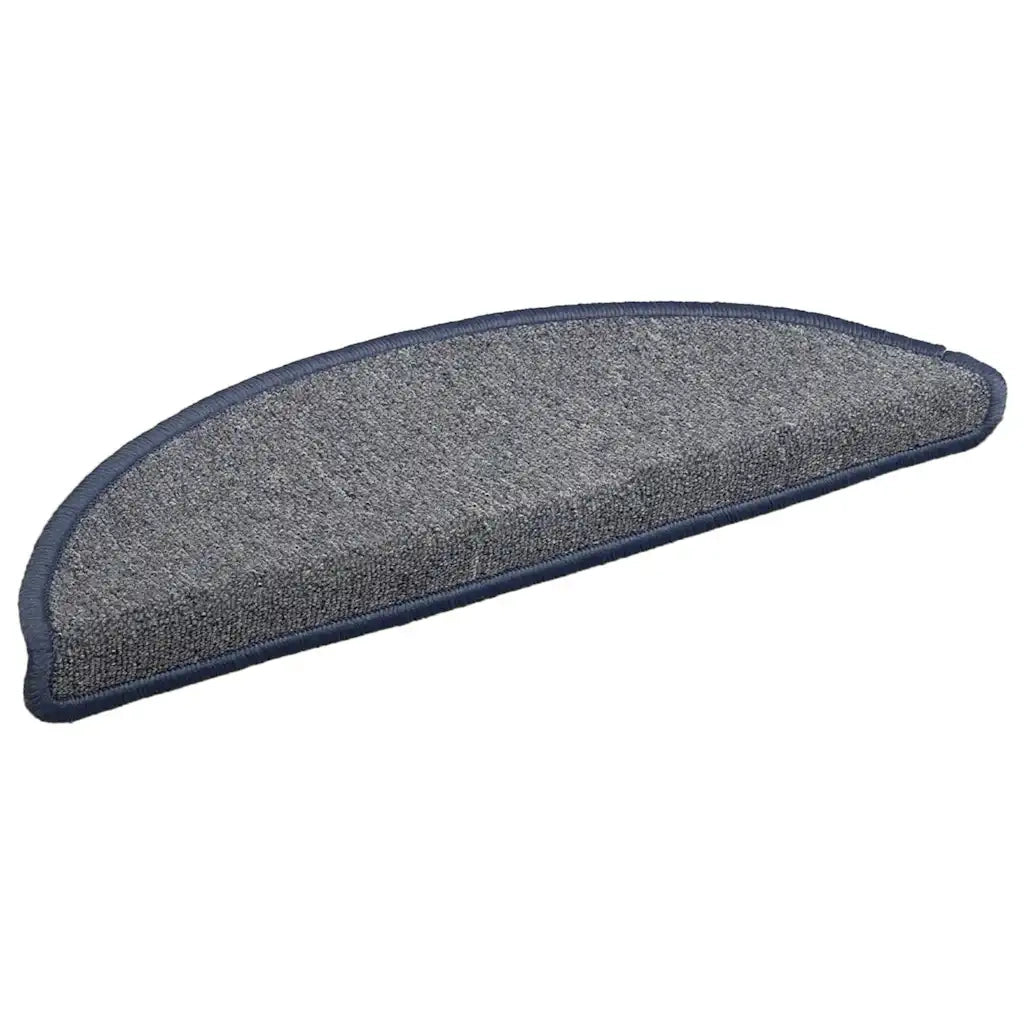 Tappetini per scale 30 pz | Gradini per Scale 56x17x3 cm grigio chiaro e blu semicircolari