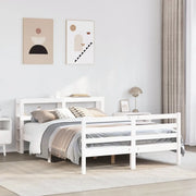 Letto senza Materasso-Struttura Letto Bianco 120x200 cm Legno Massello di Pino 774360