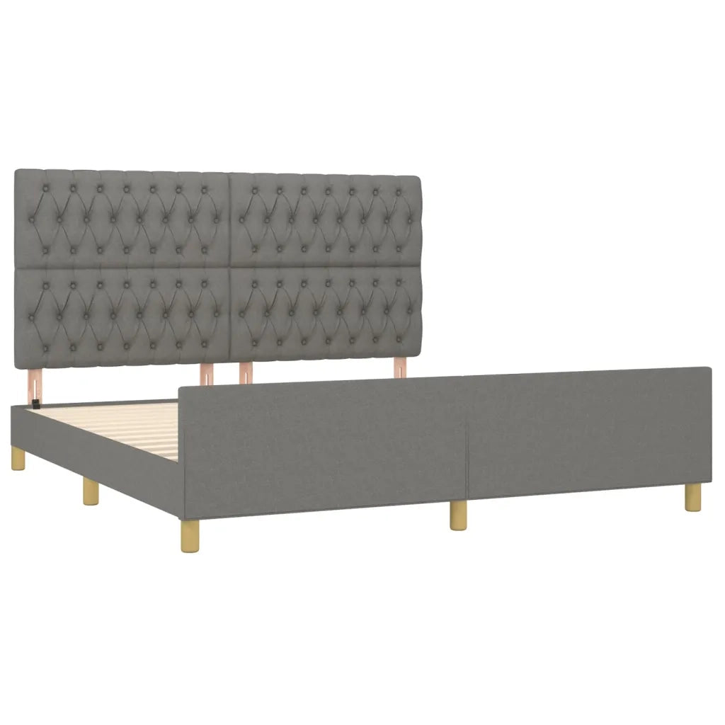 Giroletto senza Materasso Grigio Scuro 180x200 cm Tessuto 3125317