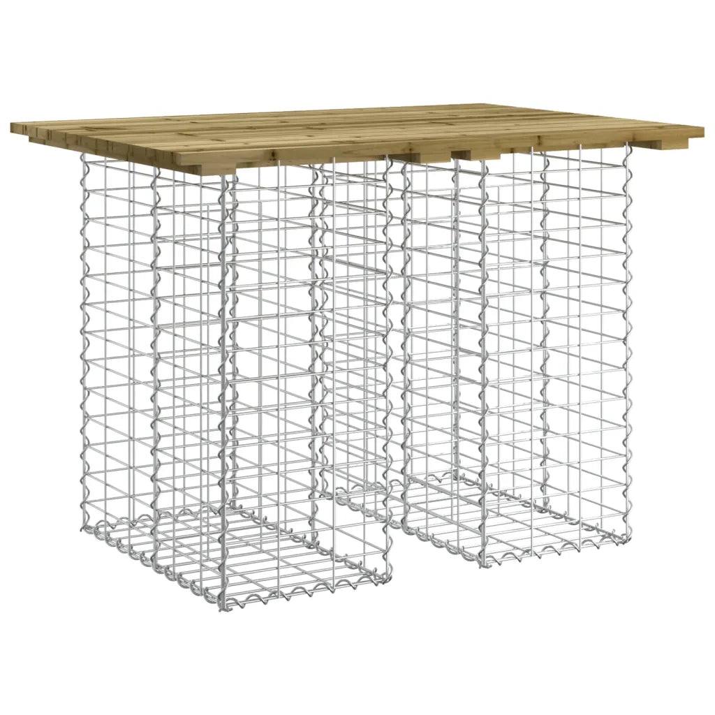Tavolo da giardino in gabbione design 100x70x72 cm in legno di pino impregnato 834364