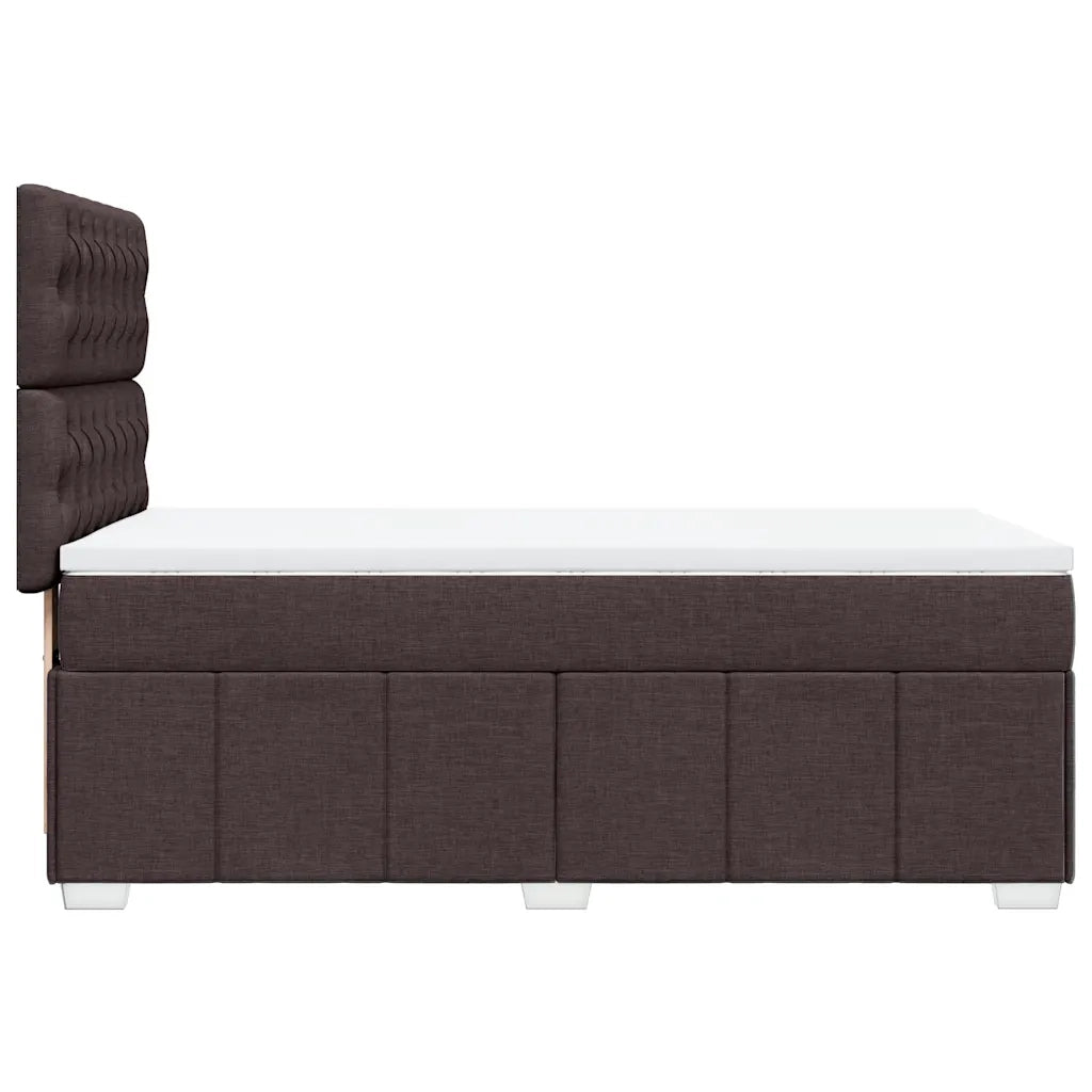 Giroletto a Molle con Materasso Marrone Scuro 90x200 cm Tessuto 3293861