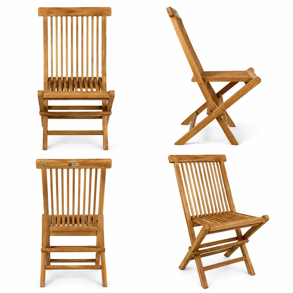 Set di 2 Sedie Pieghevoli in Teak – Pinta