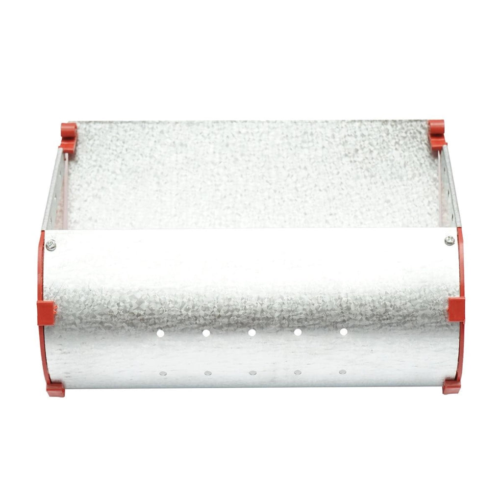 Mangiatoia per Conigli, 20 cm x 9 cm x 13 cm, Vasca in Lamiera Zincata, Parti Laterali in Plastica Rigida