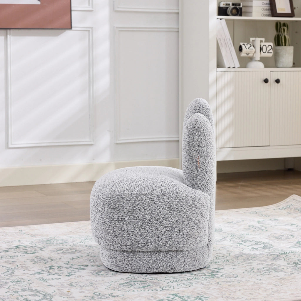 Pouf poggiapiedi a forma di coniglio in tessuto morbido; antique grey white