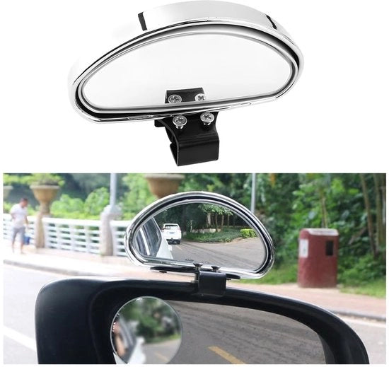 Specchio di retrovisore a 12 angoli, specchio di angolo morto, auto specchio blind spot, specchio di sicurezza, specchio di retrovisore universale, specchio di retrovisore HD regolabile per tutti i tipi di veicoli (argentato)