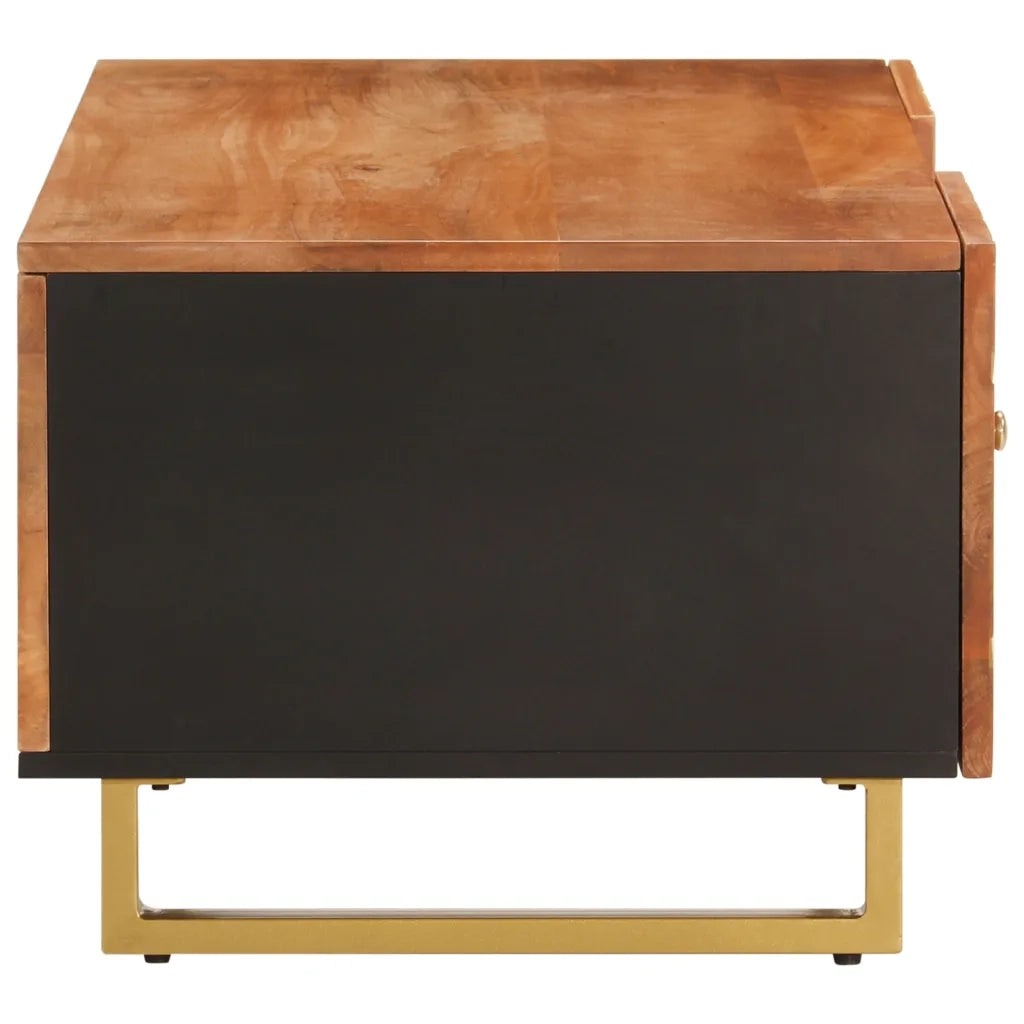 Tavolino da Salotto Marrone e Nero 100x54x40 cm Legno di Mango 356795
