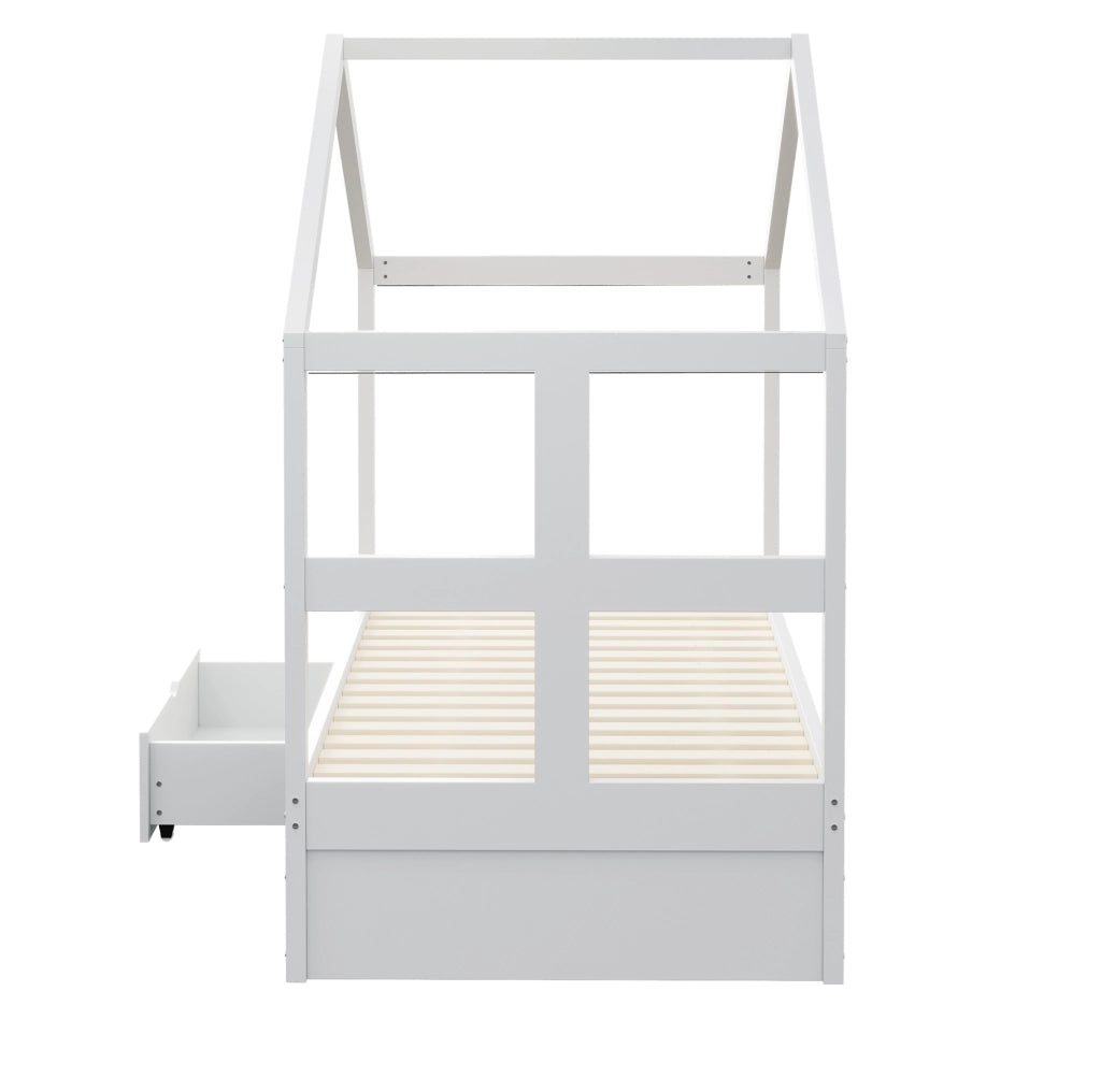 Letto singolo multifunzionale con cassetto, scarpiera e illuminazione LED