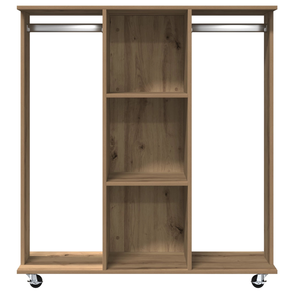 Armadio con ruote Rovere Artigianale 102x38x110 cm in Legno Ingegnerizzato
