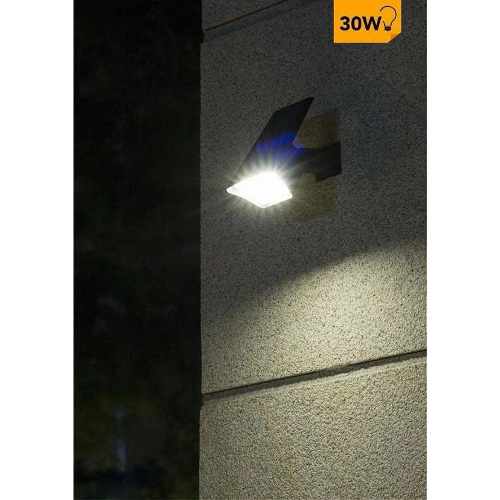 Trade Shop - Faretto 7led Picchetto Ricaricabile Con Pannello Solare Crepuscolare Muro Yh0514 -