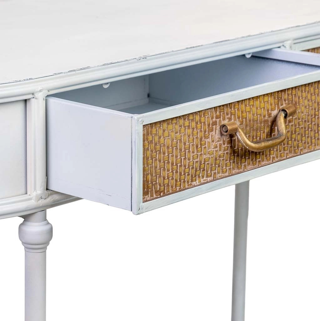 Mobili d'ingresso in metallo bianco 125x41x81h cm