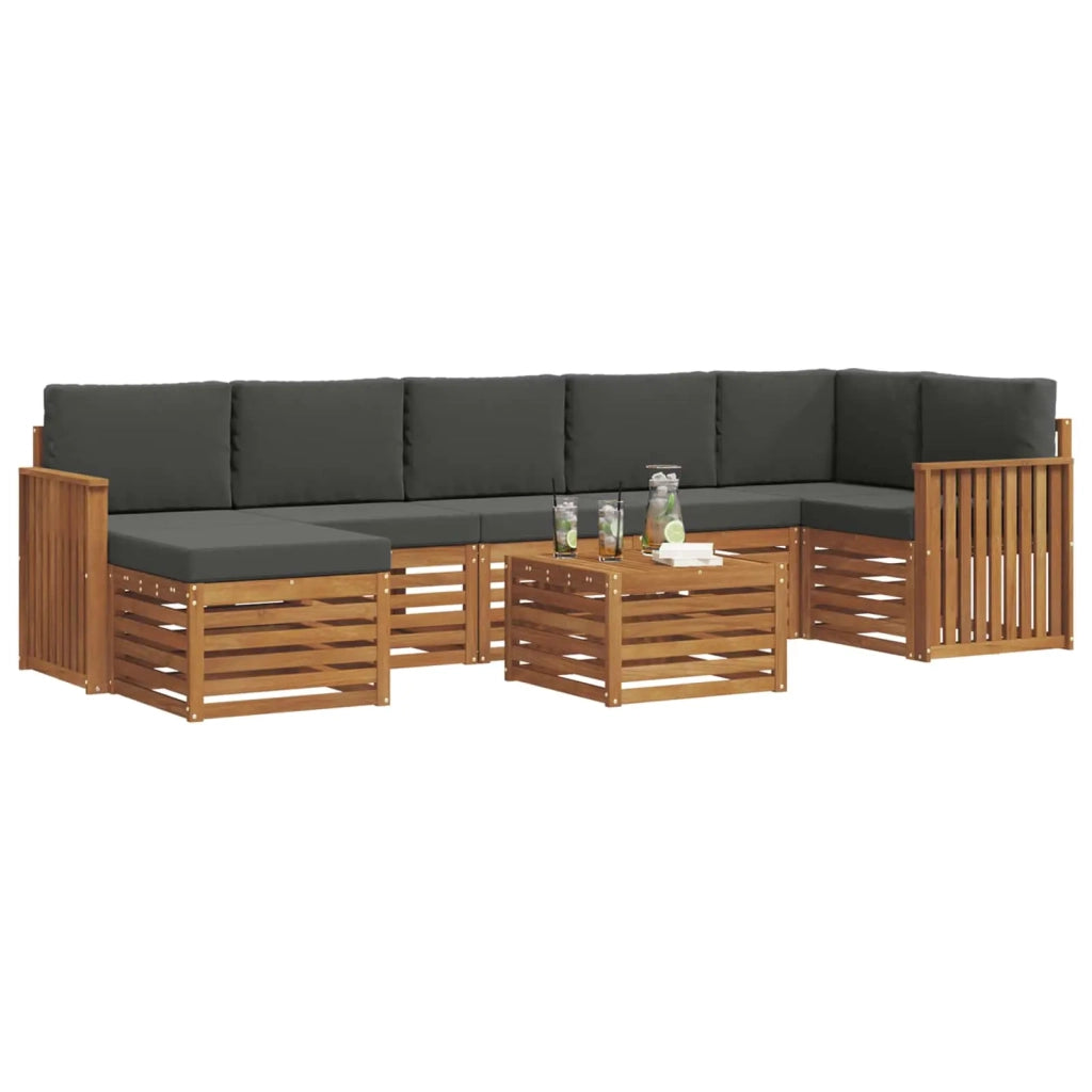 Set divano sezionale con cuscino 8 pcs Naturale e Antracite 3375207