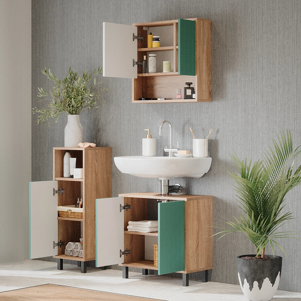 Mobiletto bagno Agasta Verde menta 30 x 87.2 cm Vicco