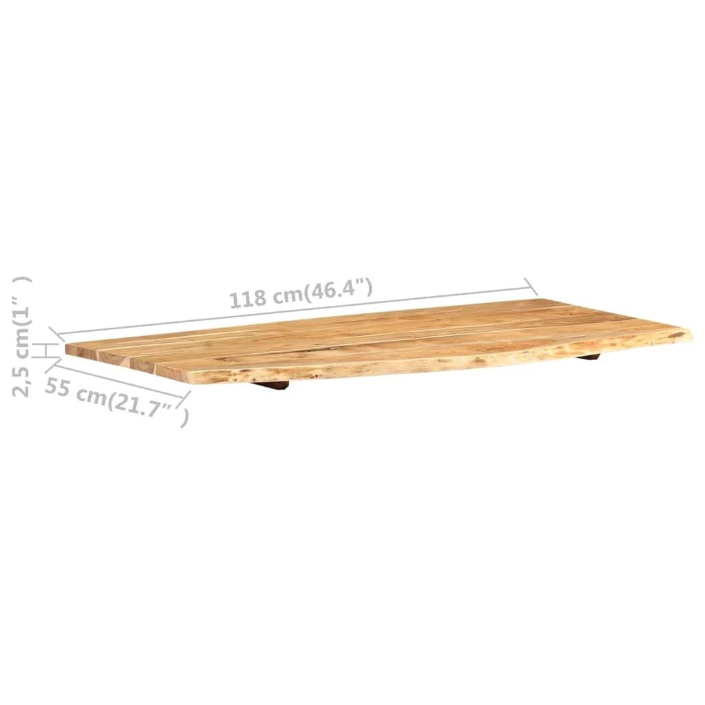 Piano lavabo in acacia mensola sospesa mensola per lavabo piano lavabo 118x55x2,5 cm 02_0003420