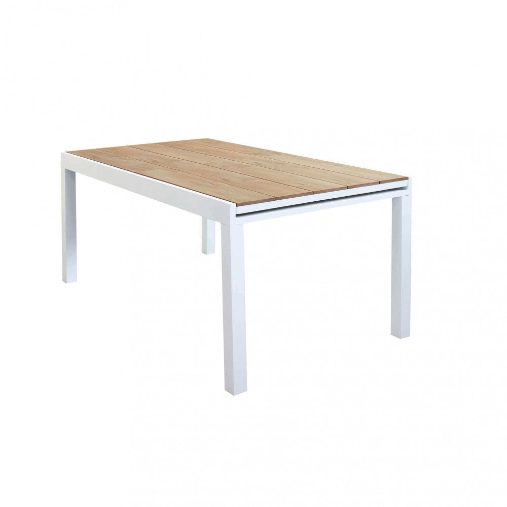 Tavolo Cayman Allungabile 160/240x95x75 h cm in Alluminio Bianco