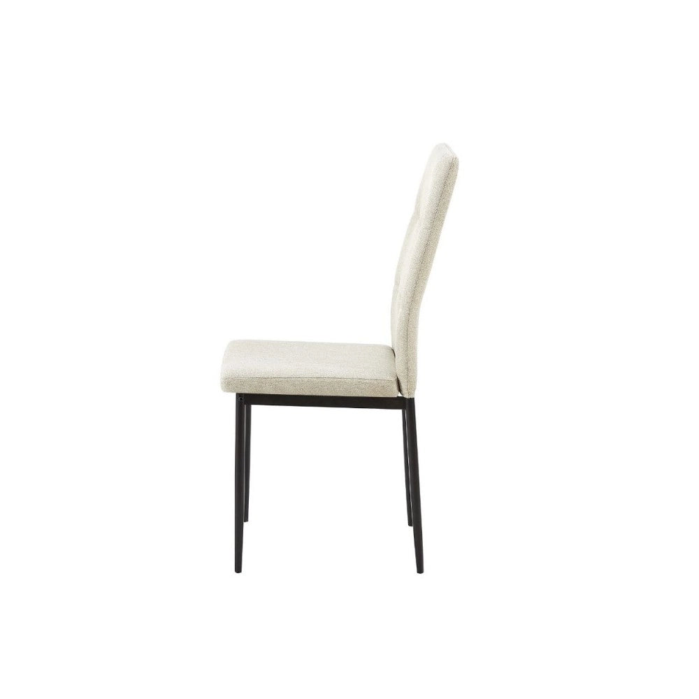 Set 4 Sedie da pranzo tessuto beige Adara 63.5x44x89h