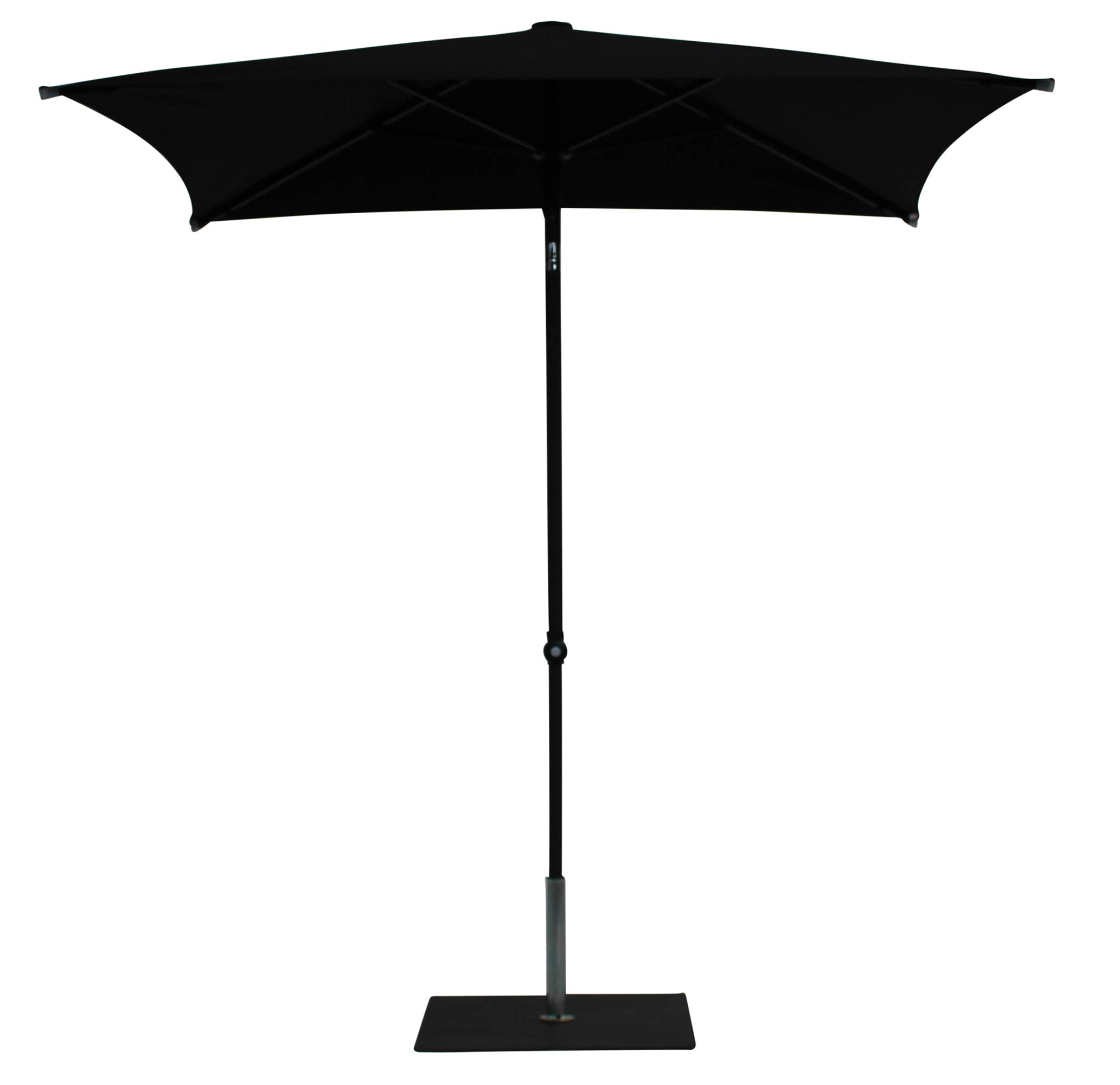 Ombrellone da Giardino 2x2 m Palo Ø38 mm in Alluminio Tessuto Olefin Trend Nero