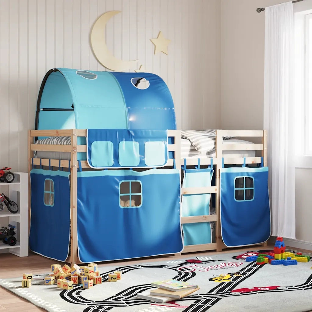 vidaXL Letto a Castello senza Materasso Blu 90x190cm Massello Pino