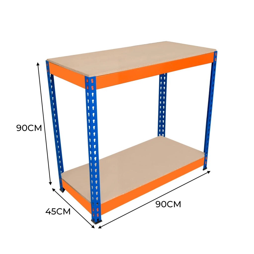 Banco da Lavoro a 2 Ripiani S-Rax - Postazione di lavoro 300kg - 90x45x90cm