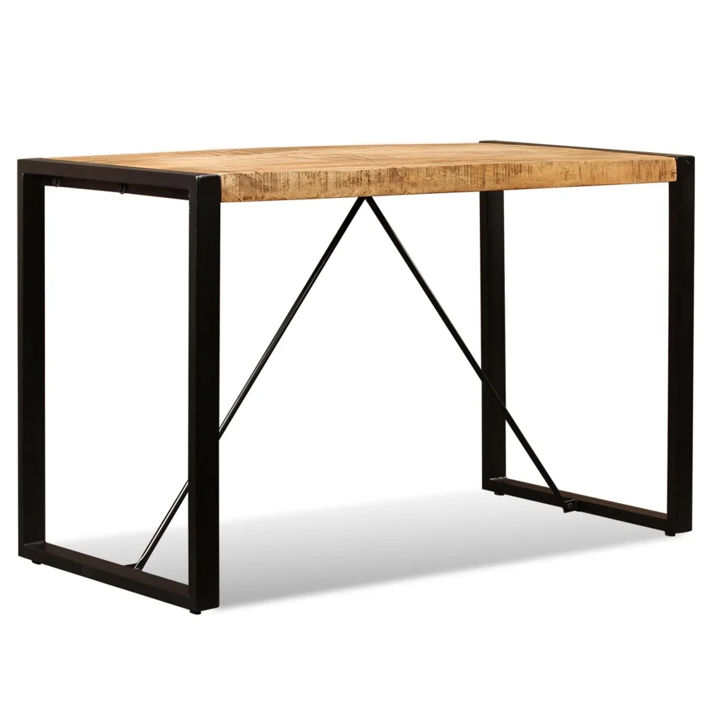 Tavolo da Pranzo in Legno Massello di Mango Grezzo 120 cm 243996