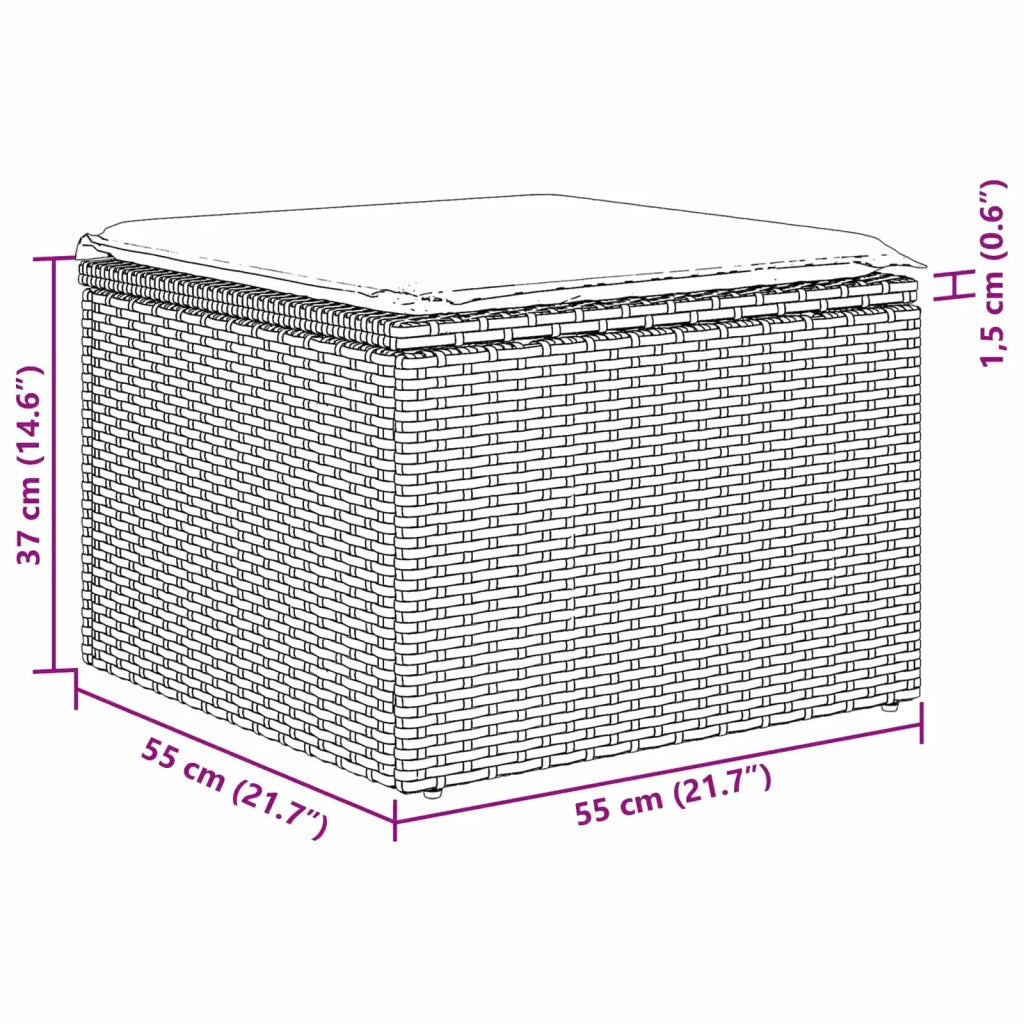 Set Divano da Giardino con cuscino 5 pz | Set Salotto da Giardino Marrone polyrattan