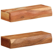 Mensole da Parete 2 pz 40x17x8 cm in Legno Massello di Acacia