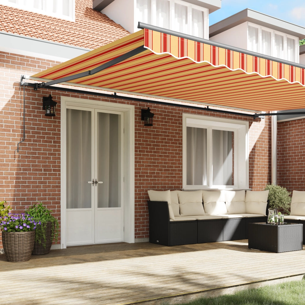 Tenda retrattile manuale gialla e arancione 500x350 cm