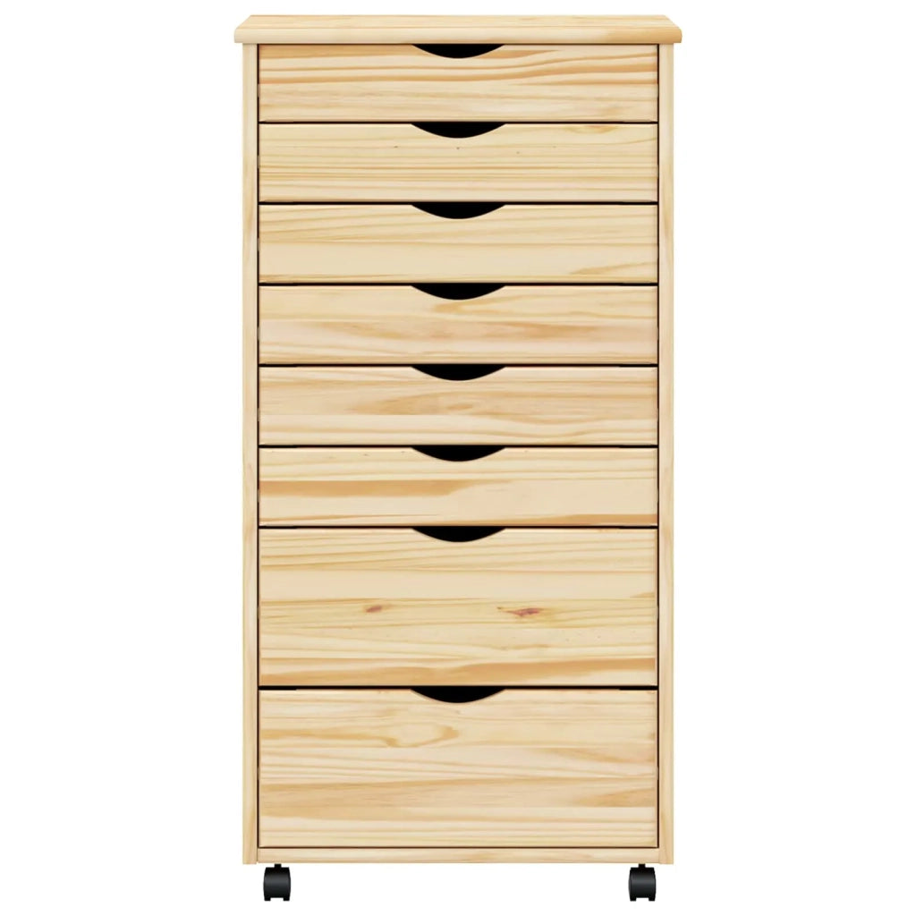 Armadietto Rotolante con Cassetti MOSS Vernice trasparente