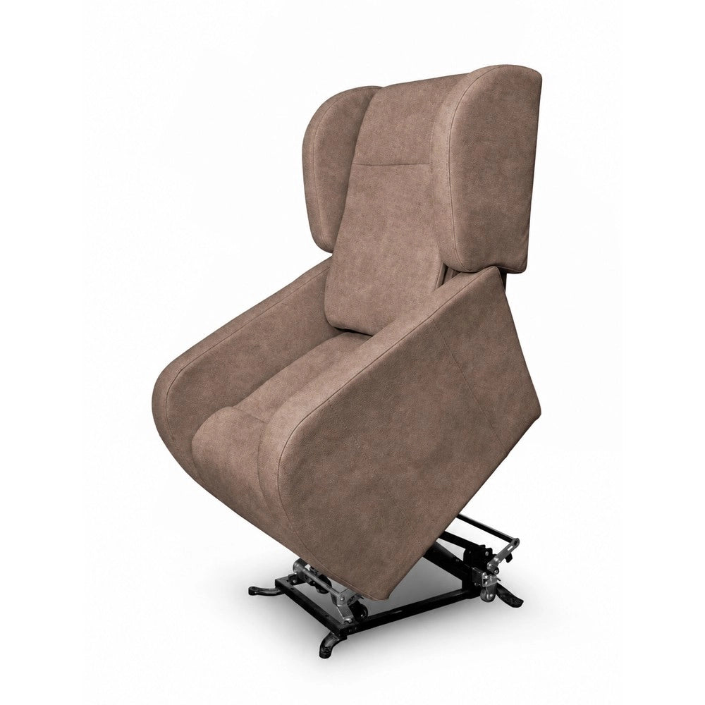 Poltrona Alzapersona Lift 2 Motori con Roller Bar e Tessuto Antimacchia Cappuccino – Comfort e Autonomia Quotidiana