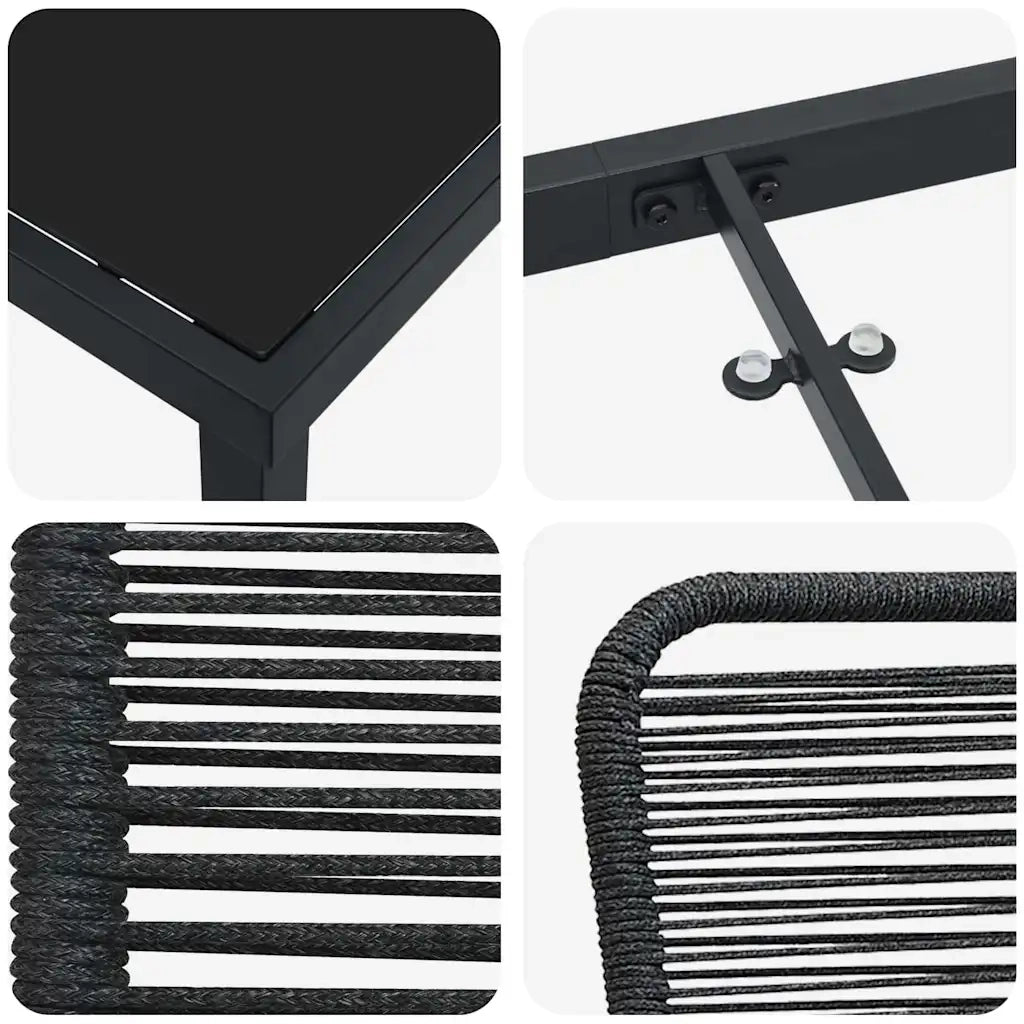 Set da Pranzo per Giardino 7 pcs Nero 3379161