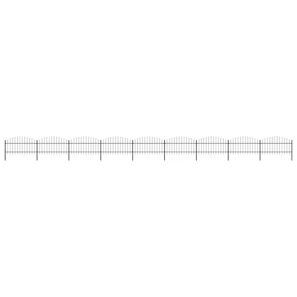 Recinzione Giardino Punta a Lancia (1-1,25)x15,3cm Acciaio Nero cod mxl 22640