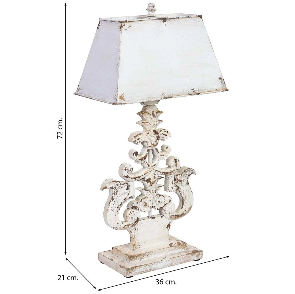Lampada tavolo legno/metallo invecchiato