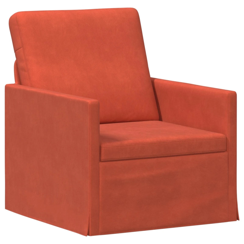 Set di divani 2 pcs Rosso Arancio Tessuto in Cords 3433247