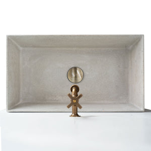 Lavello da Giardino Senza Rubinetto 53x29,5x14 cm in Calcestruzzo Delfi-G Grigio