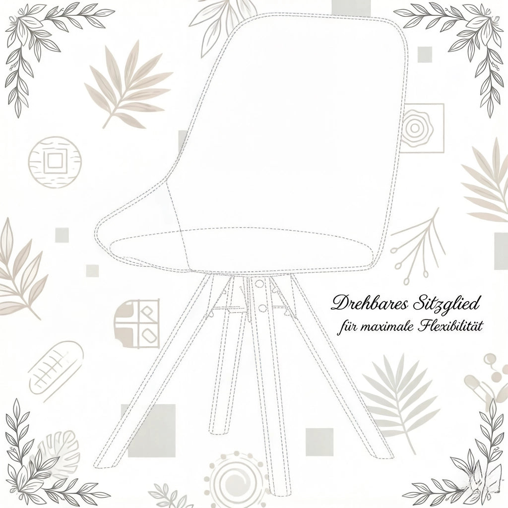 SEDIA GIREVOLE 360° 41x40x84 cm Velluto Grigio Scuro Set da 2 pezzi
