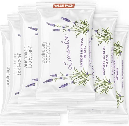 Asciugamani Notturni con Lavanda e Olio di Tea Tree - 144 Asciugamani Tutti-in-Uno per Igiene e Rinfrescamento | Biodegradabili