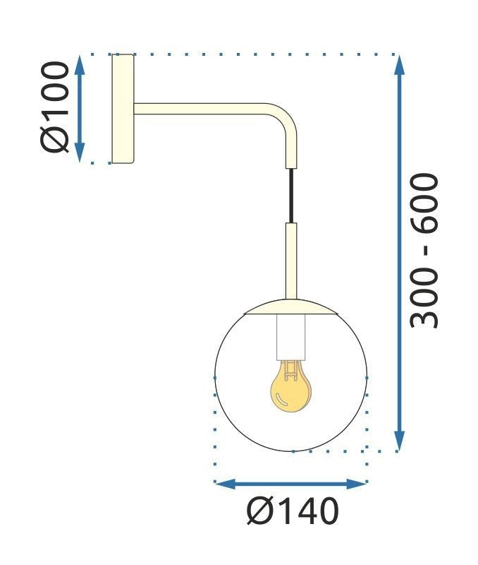 Lampada Da Parete Da Muro Di Vetro Gold APP685-1W