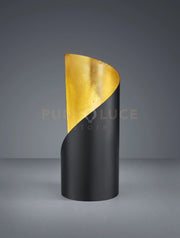 FRANK LAMPADA DA TAVOLO CILINDRO NERO INTERNO ORO H.24 D.10 1 LUCE ATTACCO E14