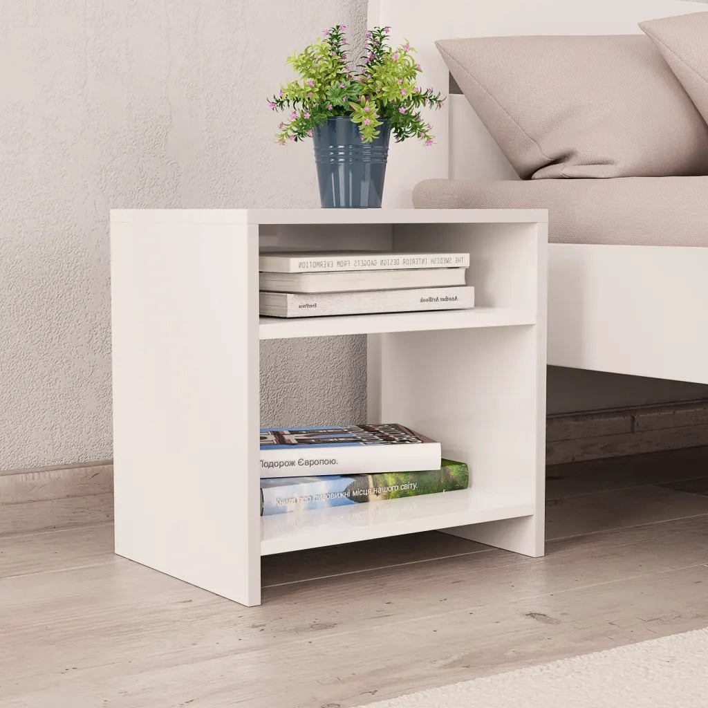 Comodino-Tavolino da notte Bianco 40x30x40 cm Legno Ingegnerizzato
