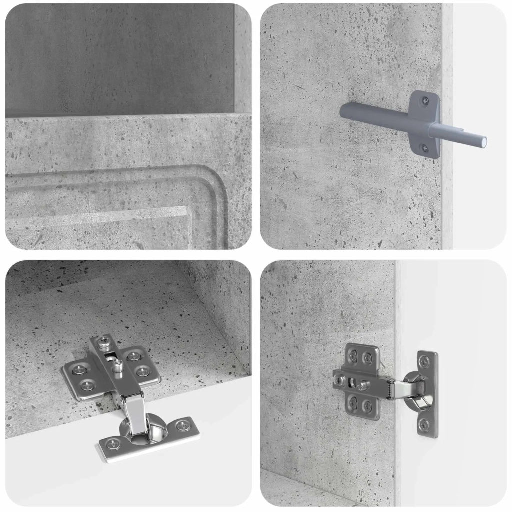 Mobile TV LED a 5 pezzi Grigio Cemento Legno ingegnerizzato 3417003