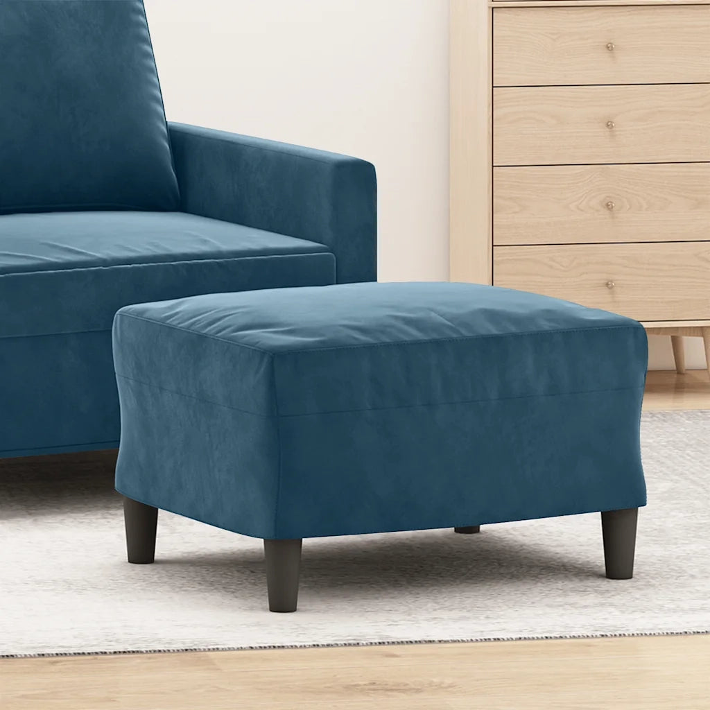 Poggiapiedi Blu 60x50x41 cm in Velluto cod mxl 71091