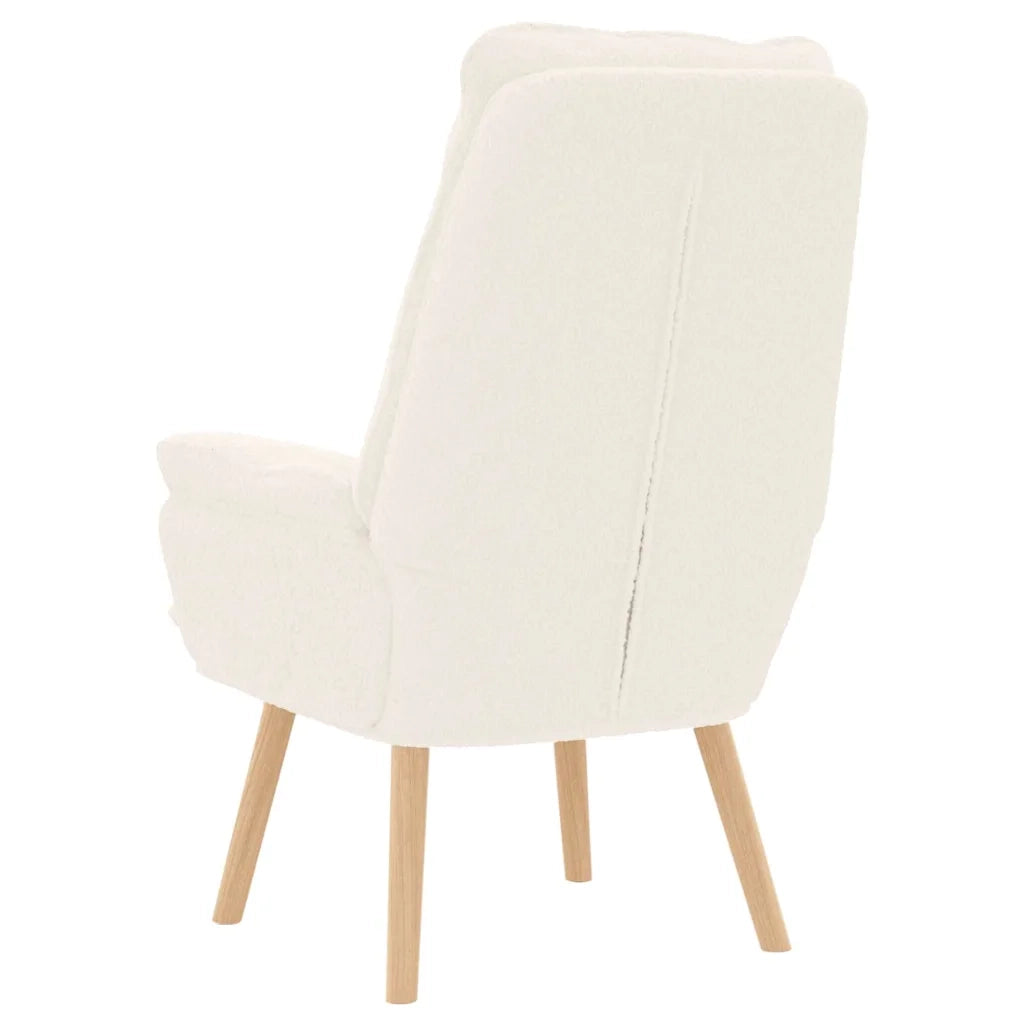 Poltrona | Sedia Relax Crema 69 x 74 x 93 cm Tessuto Sherpa