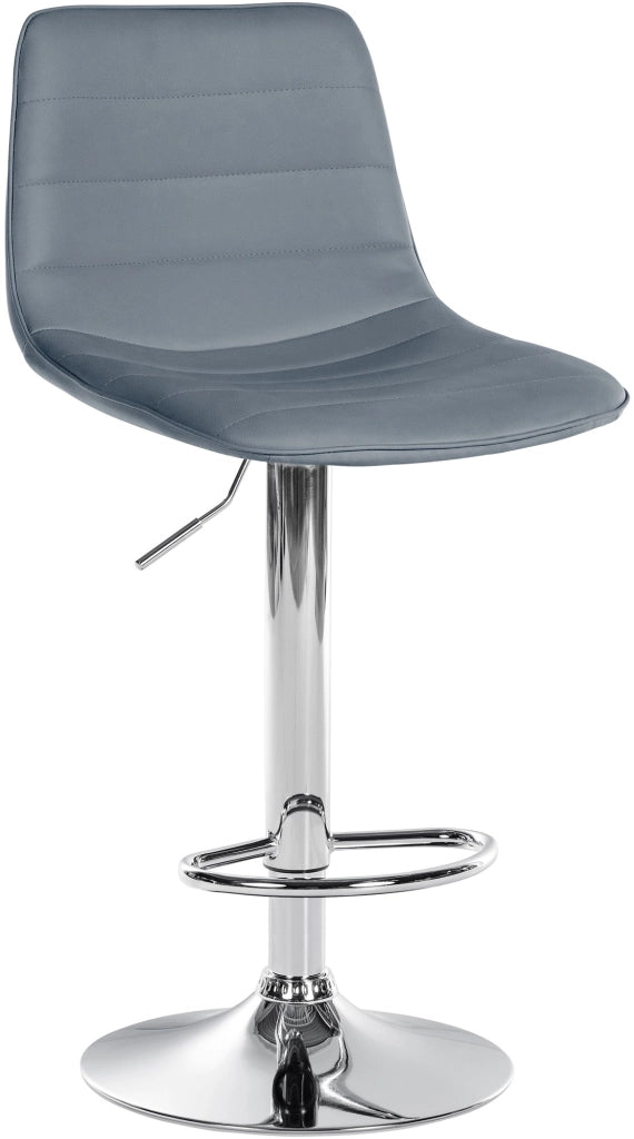 Sgabello da bar Lex in similpelle grigio,cromo