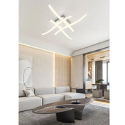 Trade Shop - Plafoniera Moderna Led Soffitto Con Bracci A Onda Luce Fredda Naturale Calda C05 - -bianco Naturale      -
