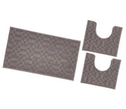 Tappeto Bagno 3D Morbido Assorbente Antiscivolo Lavabile Scendiletto Camera Set 3 Pezzi Marrone