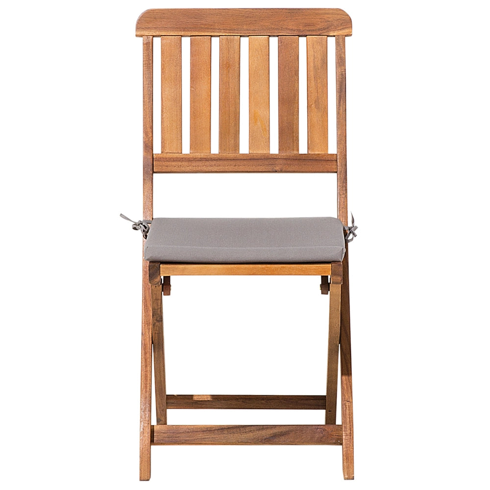 Set da pranzo da giardino Sedie pieghevoli in legno di acacia con cuscini 6 posti 140 x 75 cm